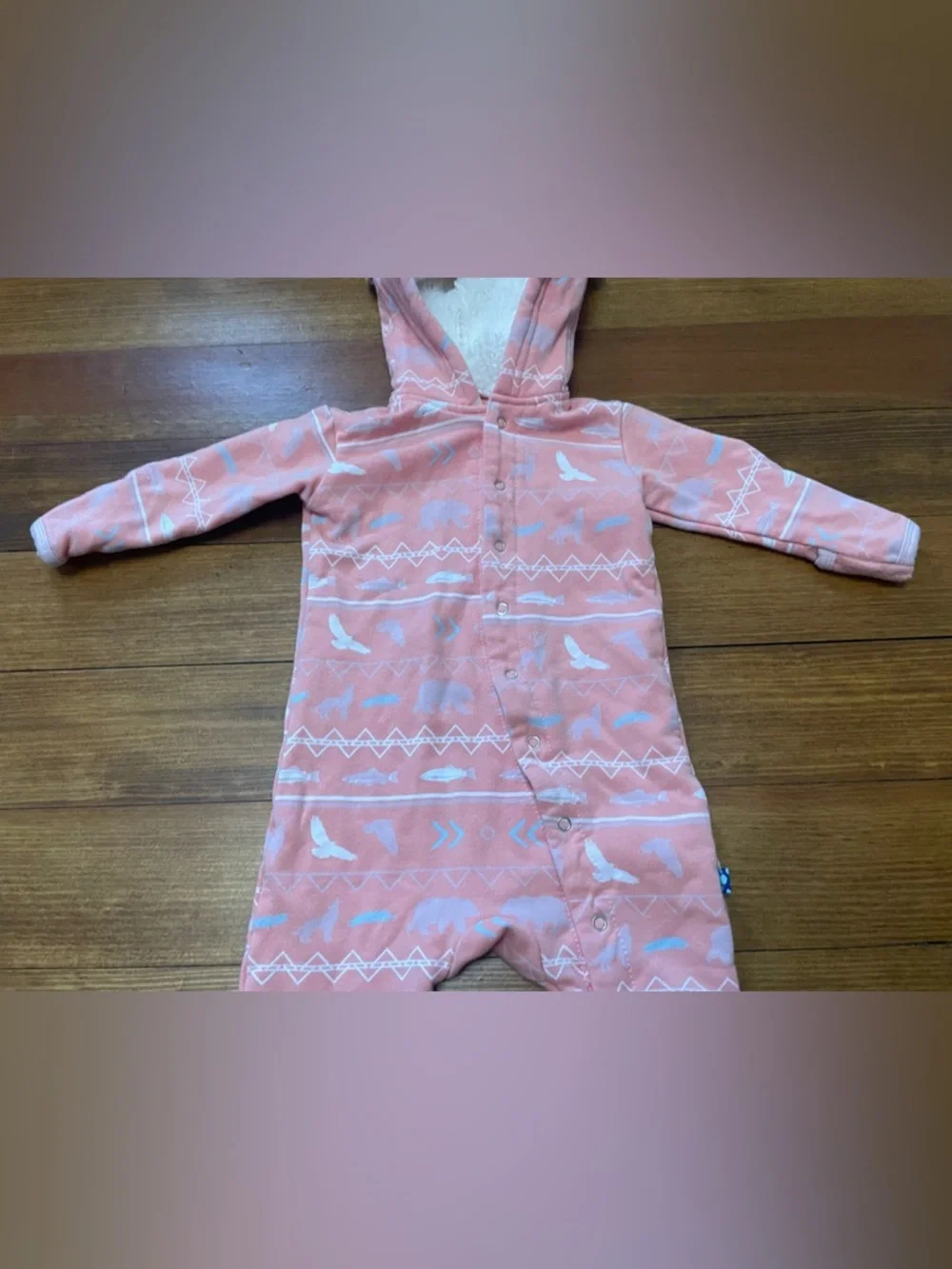 Kickee Pants Coral Fleece Coverall w Sherpa-Lined Hood & Ears Size Newborn